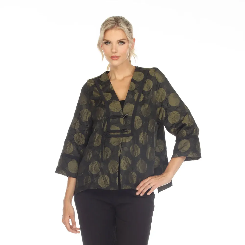 Moonlight Textured Polka-Dot Jacket in Kiwi/Black - 3692-KWI