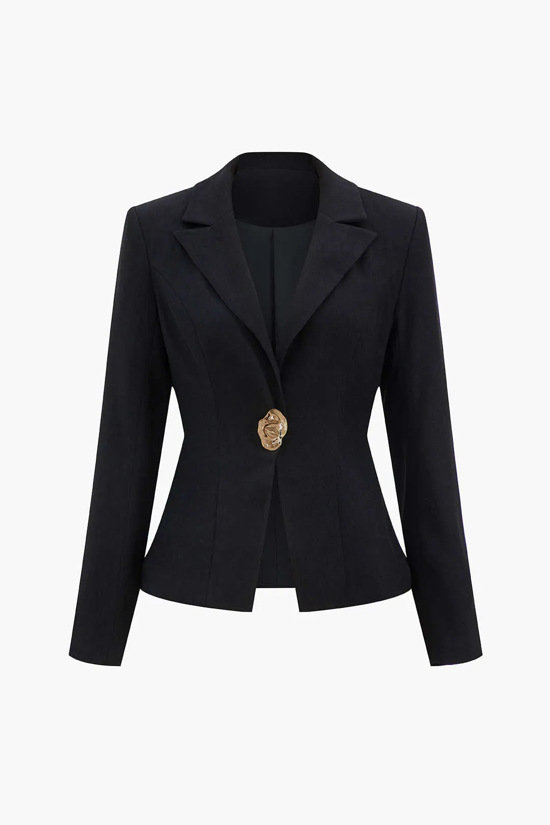 Notched Lapel One Button Blazer