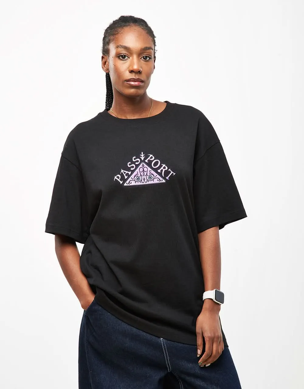 Pass Port Manuscript T-Shirt - Black