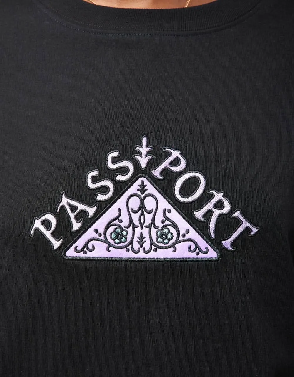 Pass Port Manuscript T-Shirt - Black