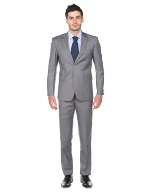 Pleated Suit - Mens Suits With Pleated Pant -  Regular Fit Light Grey Suit