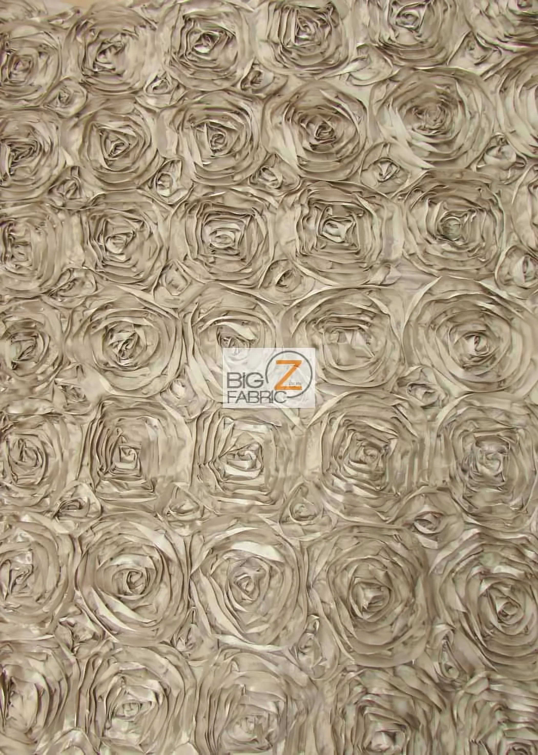 Rosette Style Taffeta Fabric / Khaki / Sold By The Yard Closeout!!!