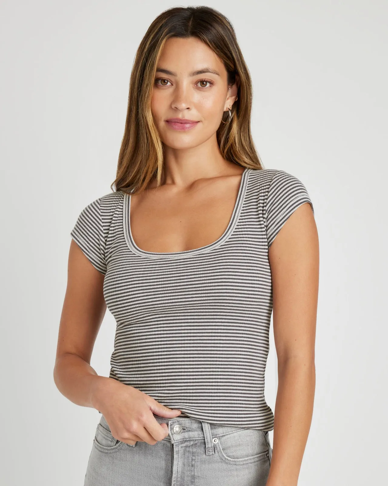 Selena Stripe Short Sleeve Tee