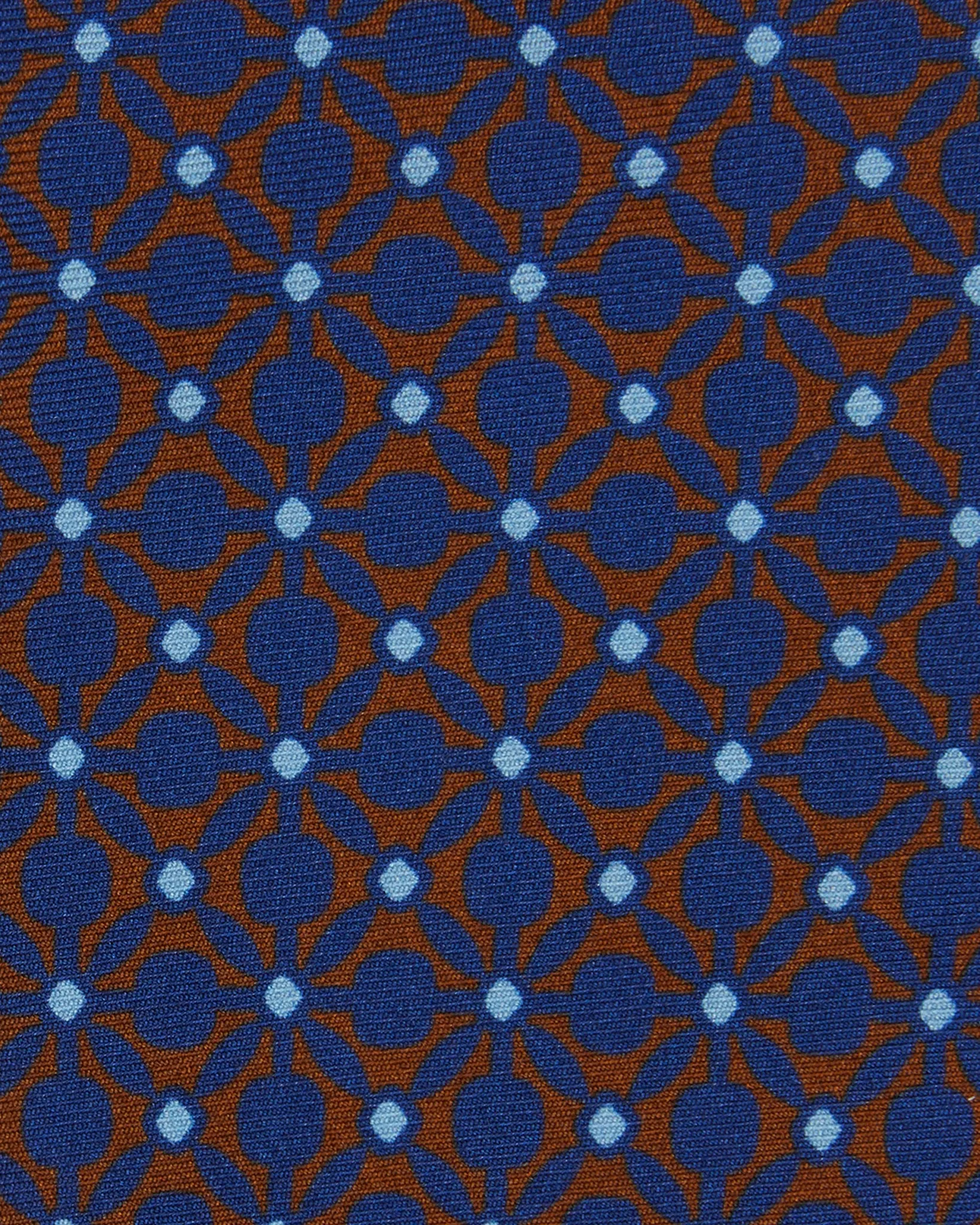 Silk Print Tie in Blue/Brown/Sky Mosaic