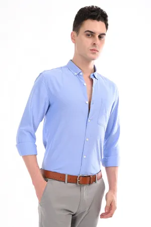 Sky Blue New Age Oxford Semi Formal Shirt