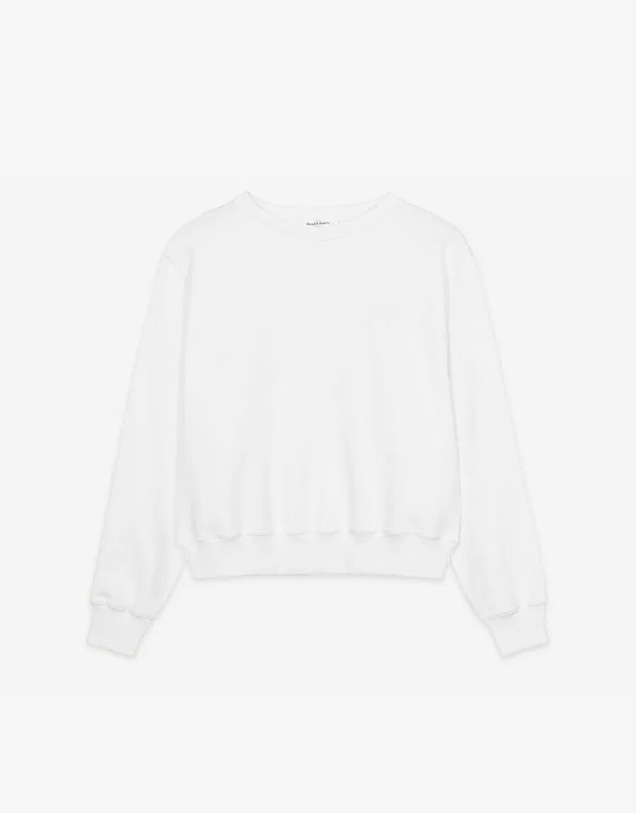 SLP Women's Crew Neck Terry Sweatshirt-White