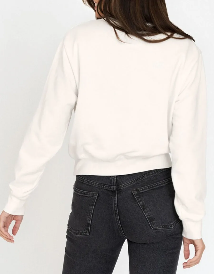 SLP Women's Crew Neck Terry Sweatshirt-White