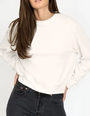 SLP Women's Crew Neck Terry Sweatshirt-White