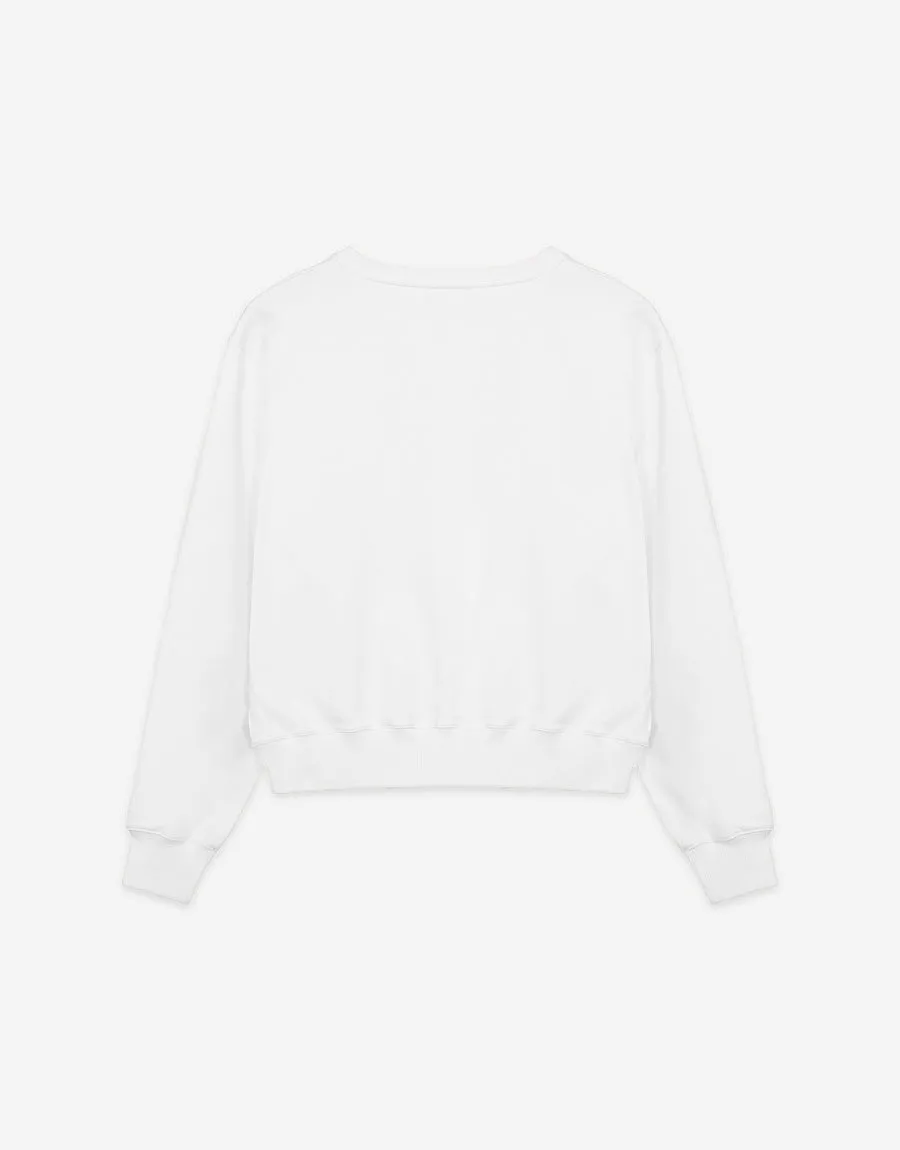 SLP Women's Crew Neck Terry Sweatshirt-White