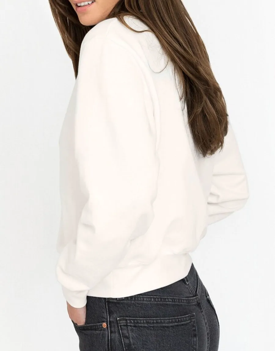 SLP Women's Crew Neck Terry Sweatshirt-White