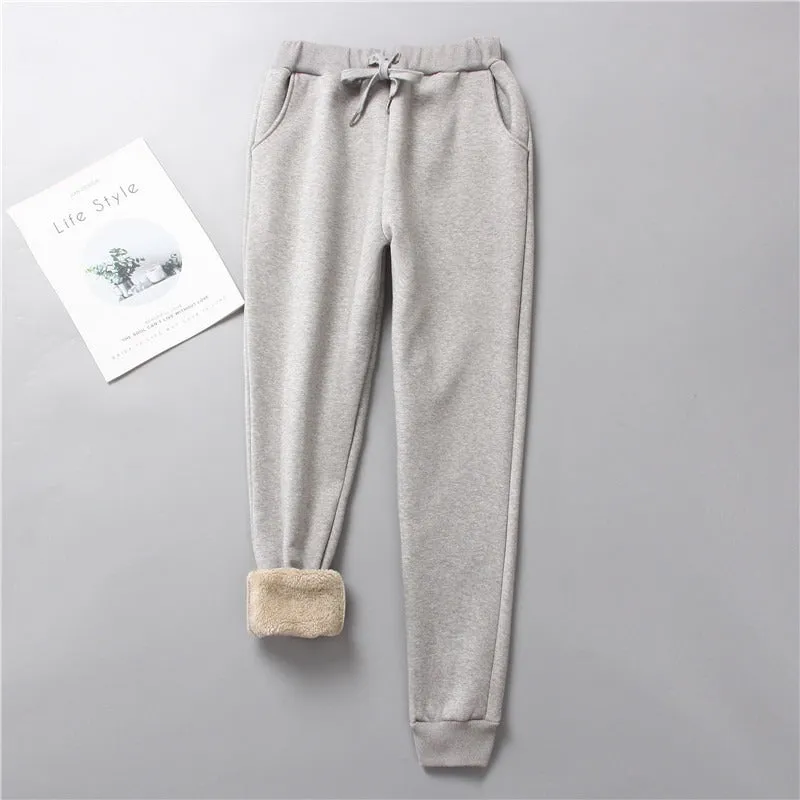 Solid Fleece Lined Loose Women Joggers (4 colors)