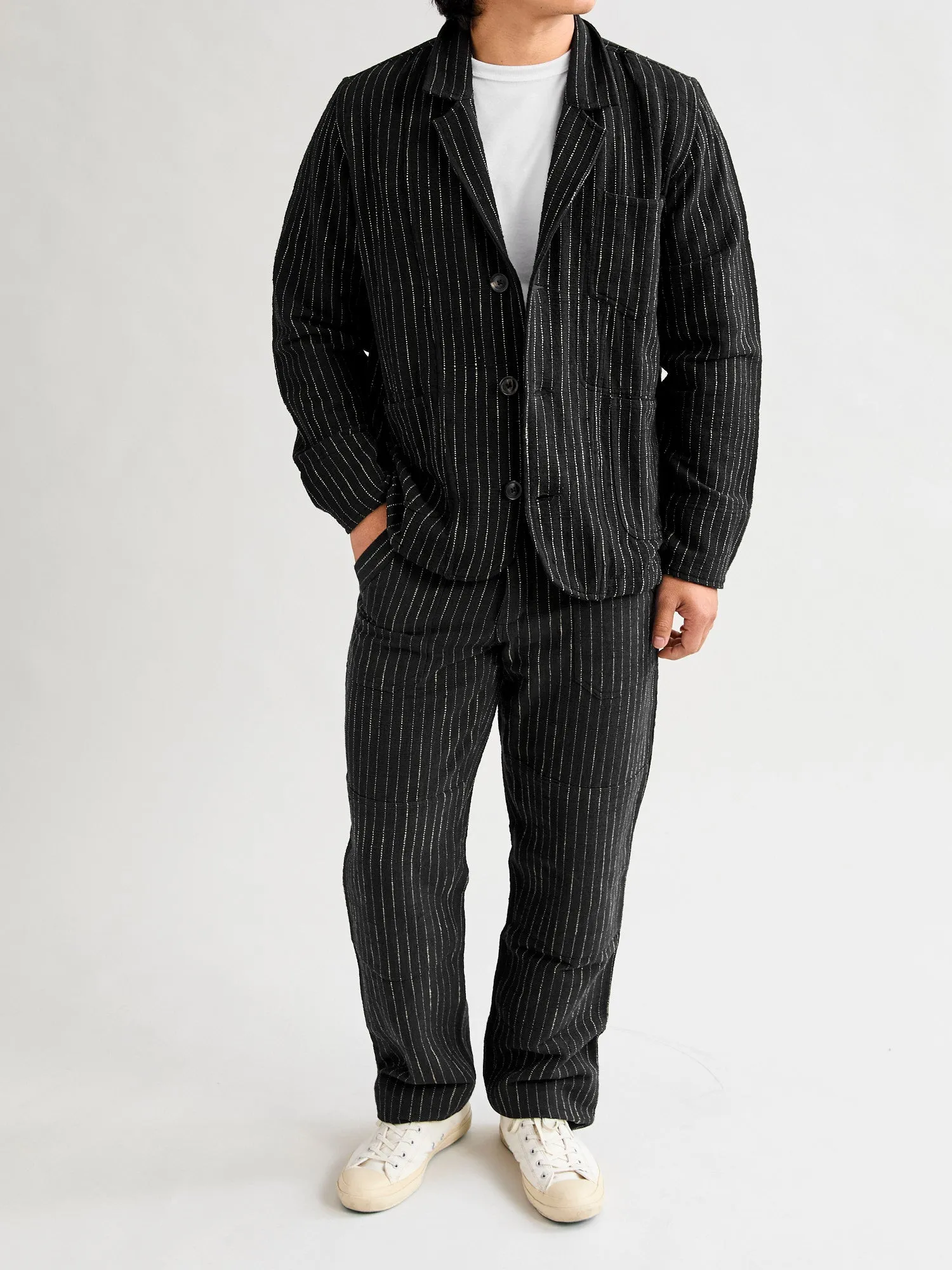 Study Jacket in Iron/Acacia Ticking Stripe