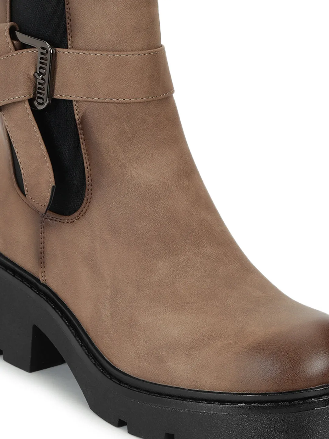 Tan PU High-End-Fashion Stylish Ankle Boots (TC-RS3682-TAN)