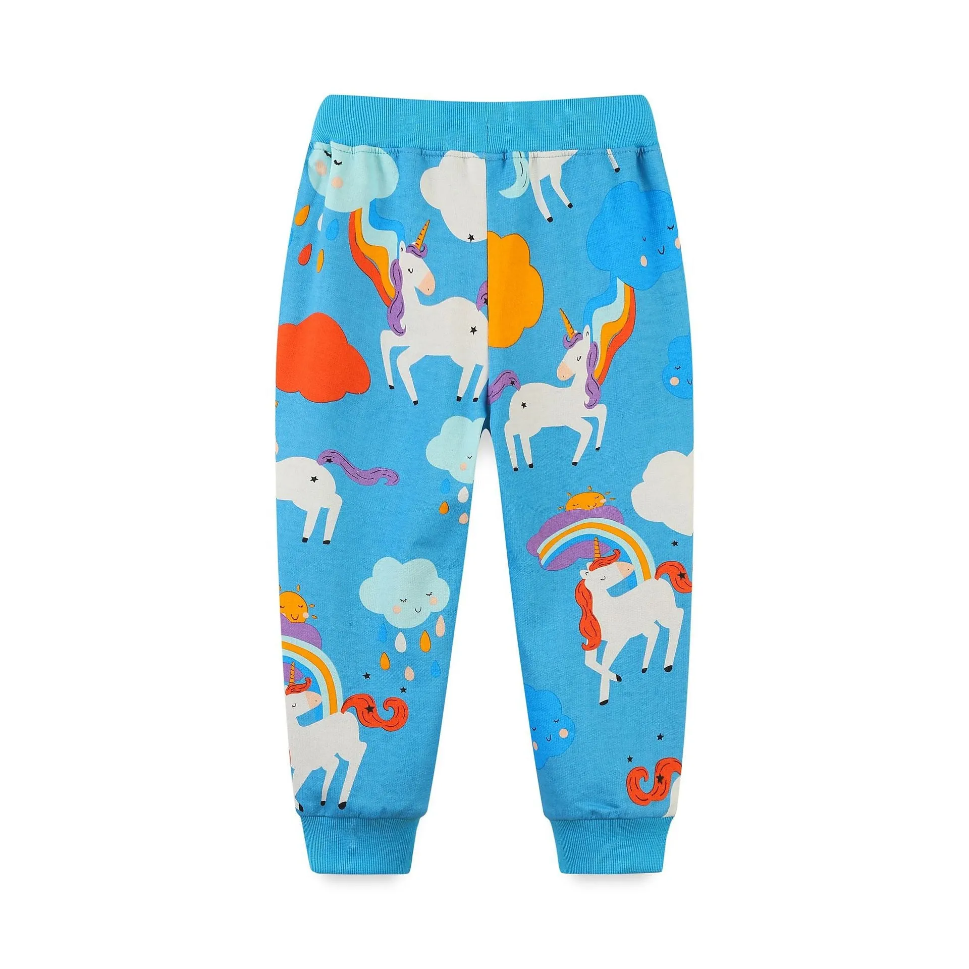 Toddler/Kid Girl's Allover Unicorn Design Blue Pants