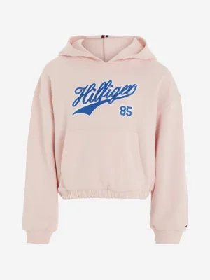 Tommy Hilfiger Girls Logo Script Hoodie in Pimk