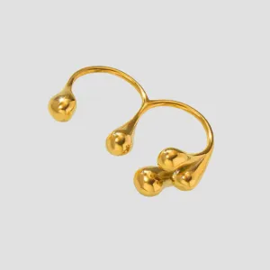 Two-Finger Molecule 18k Gold Ring