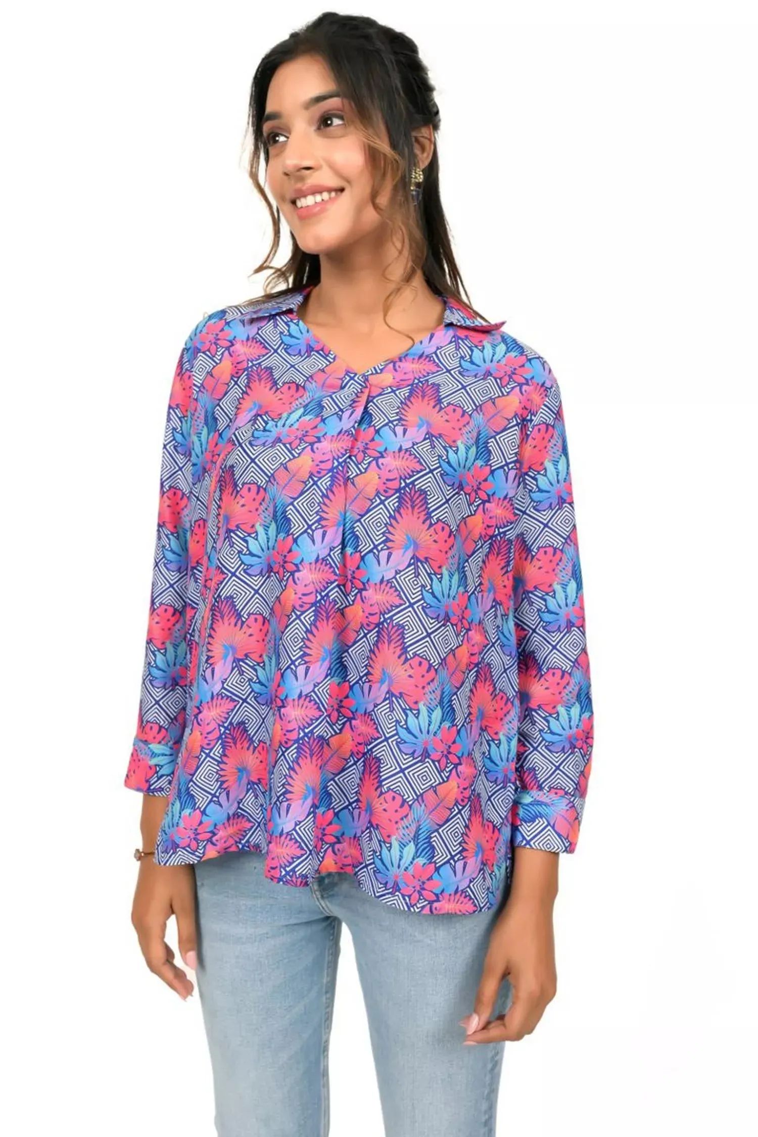 Vibrant Blue Printed top