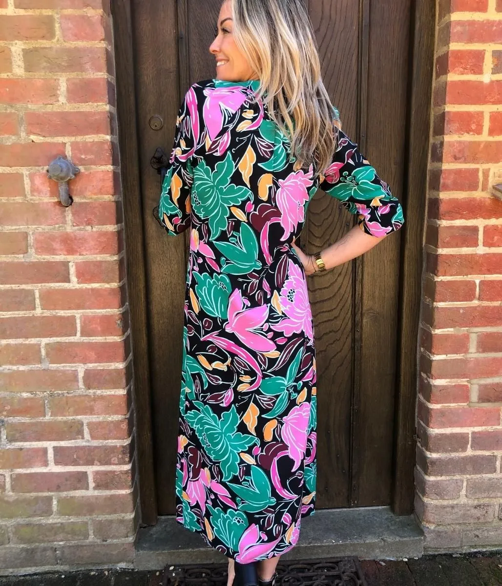 Vibrant Floral Midi Dress