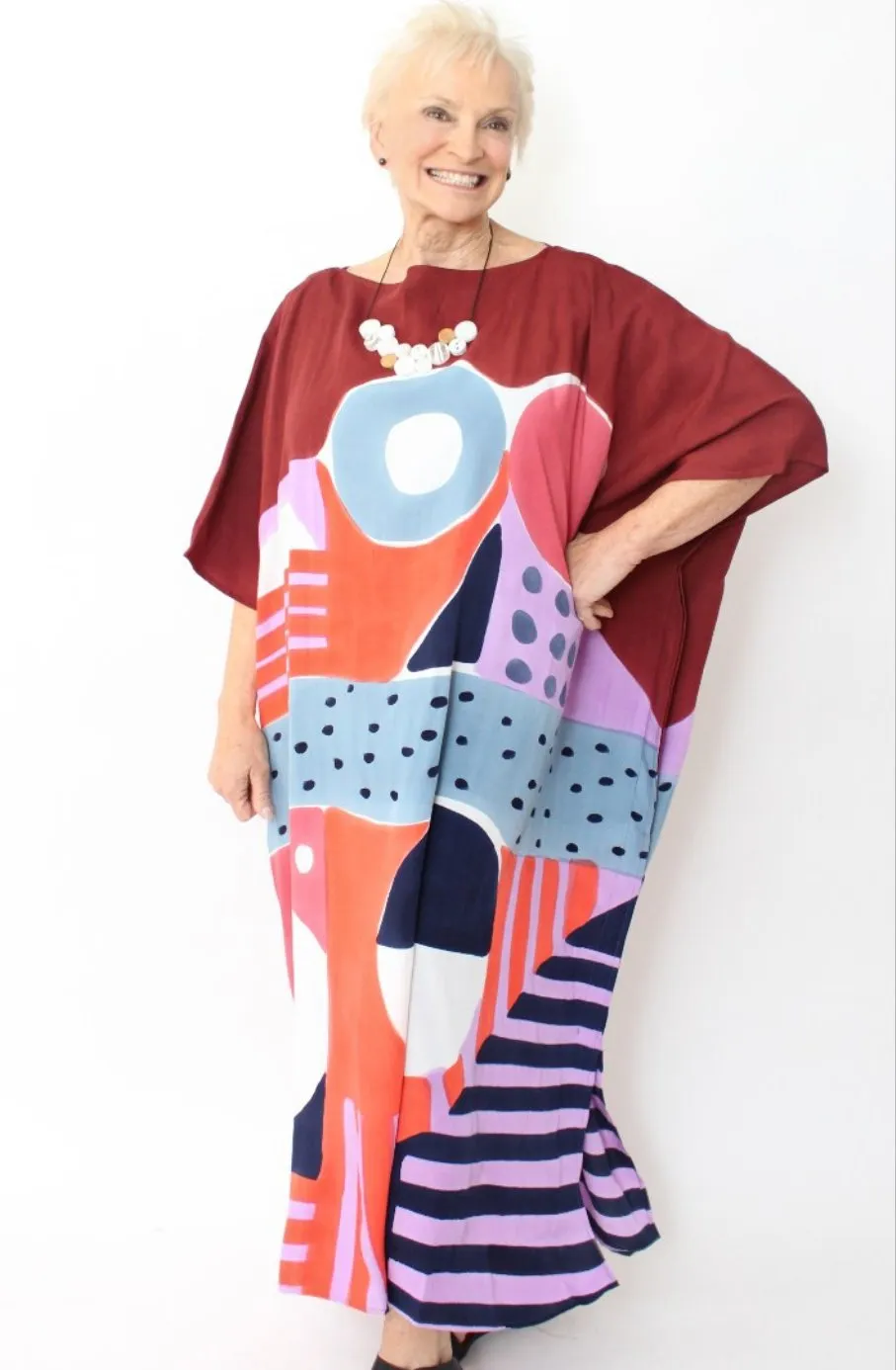 Vibrant Geometric Kaftan