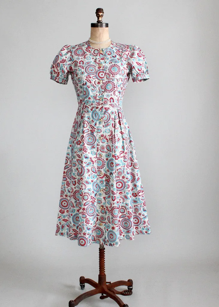 Vintage 1940s Jacqueline Shaw Day Dress - Deadstock