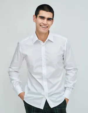 White Double Cuff Kent Collar Shirt