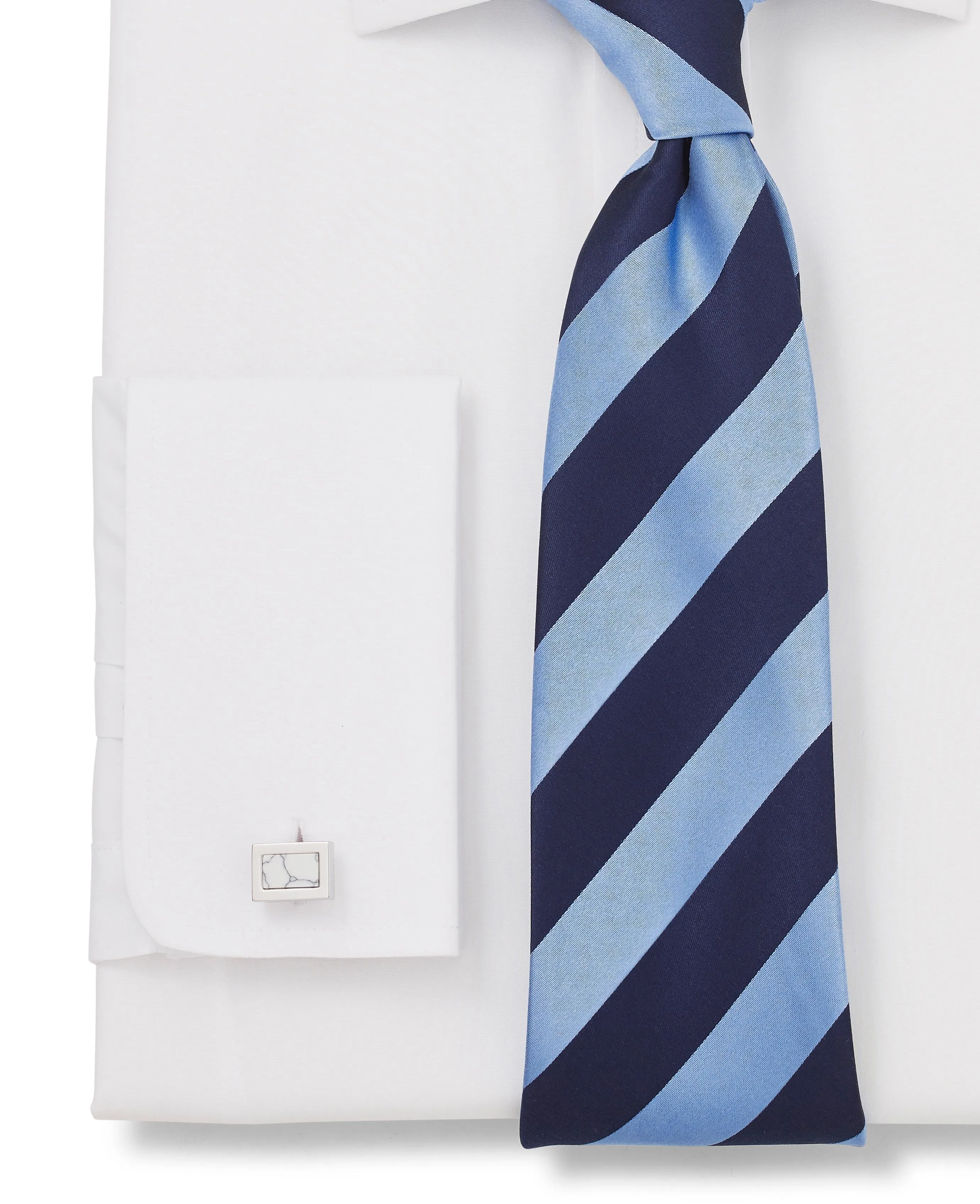 White Slim Fit Cotton Poplin Formal Shirt - Single or Double Cuff