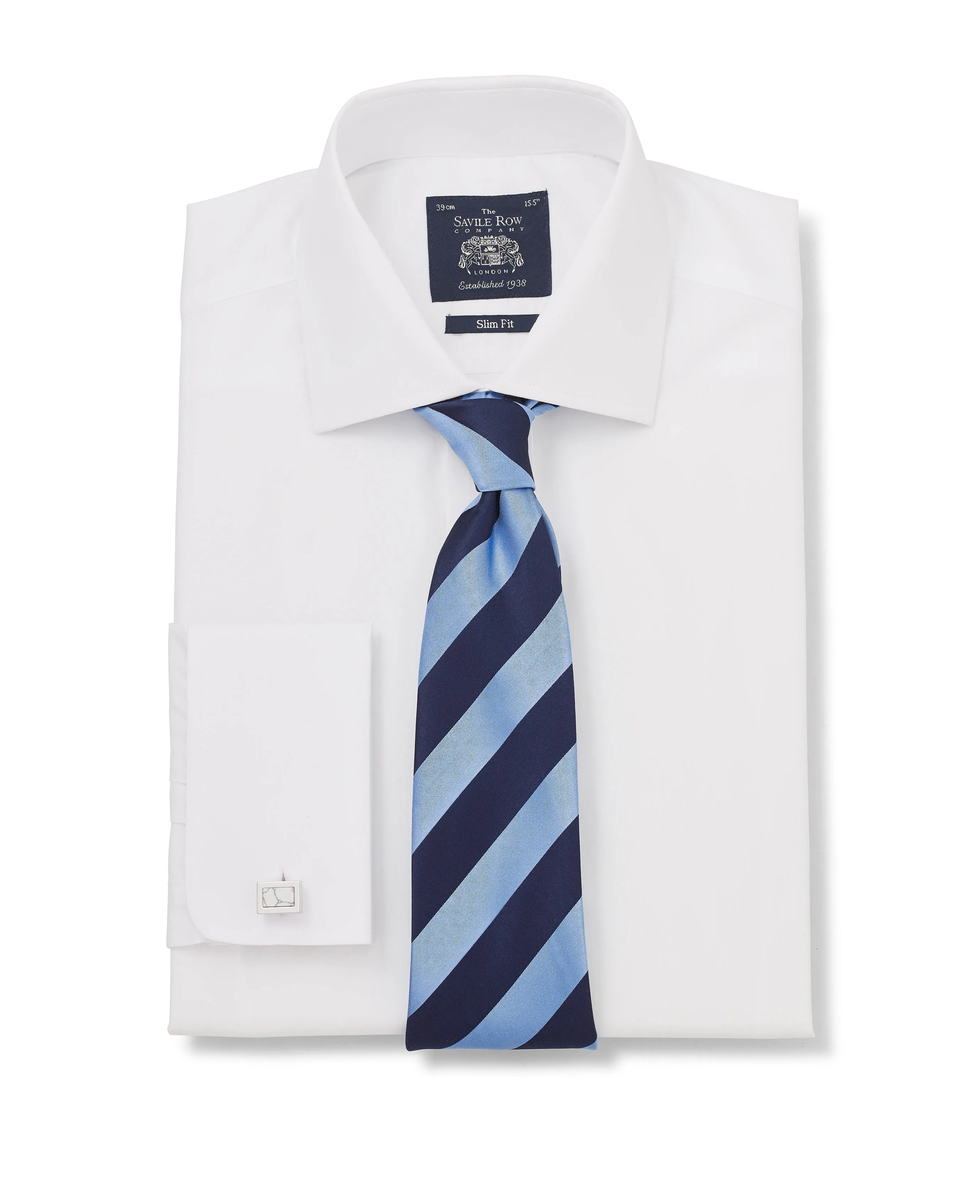 White Slim Fit Cotton Poplin Formal Shirt - Single or Double Cuff