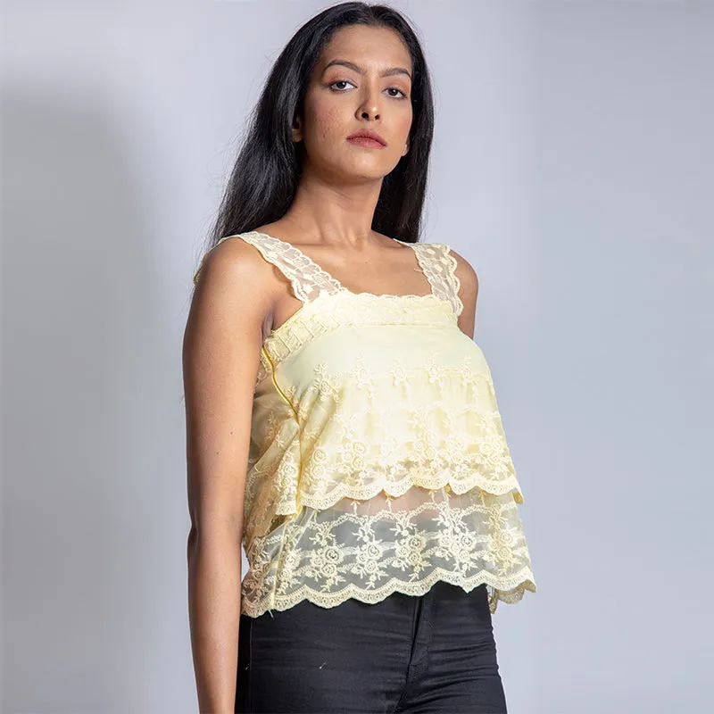 Yellow Lace Top