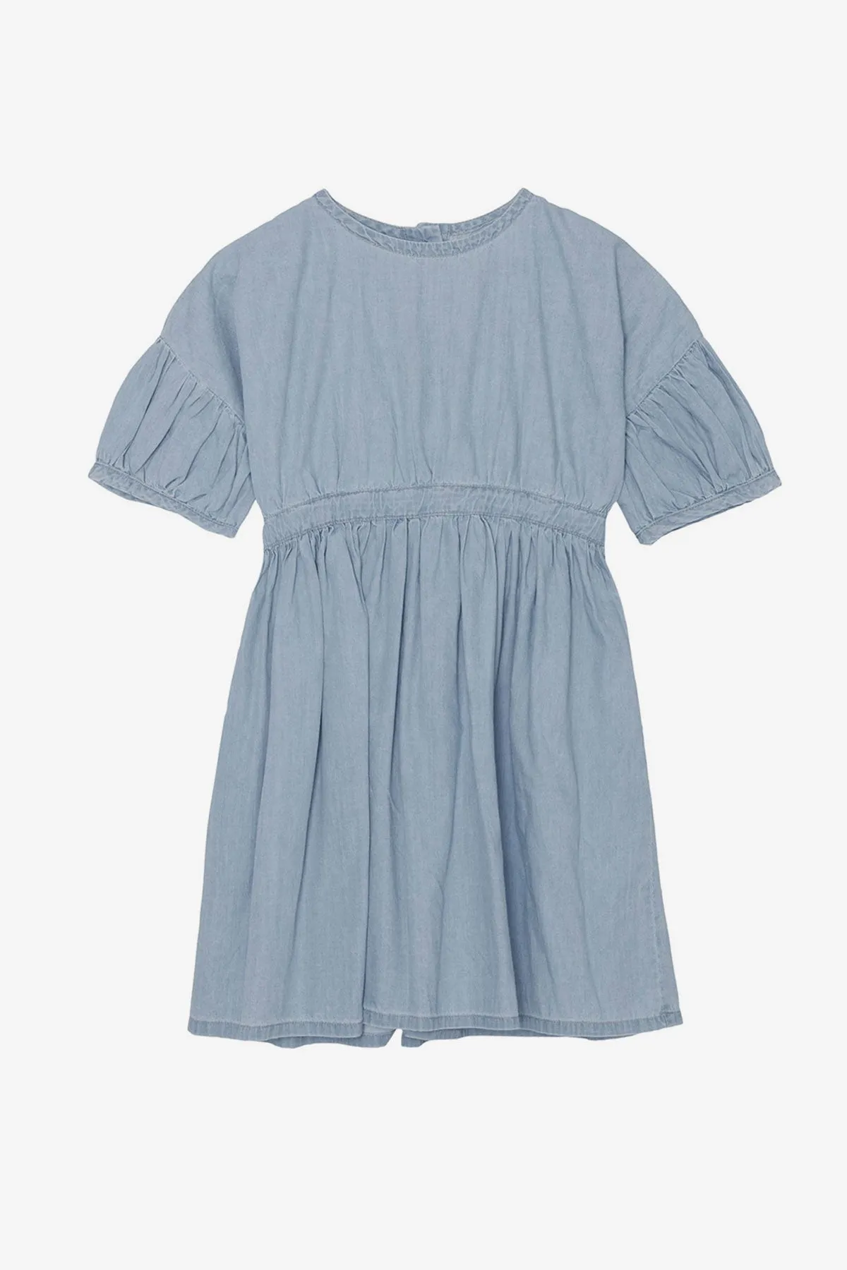 Yellow Pelota Oahu Girls Dress - Washed Denim